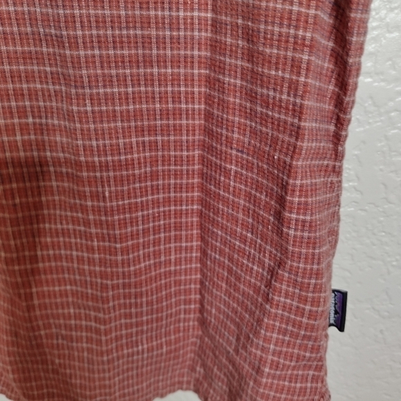 Patagonia back step short sleeve button down shirt red sz L - Picture 6 of 7